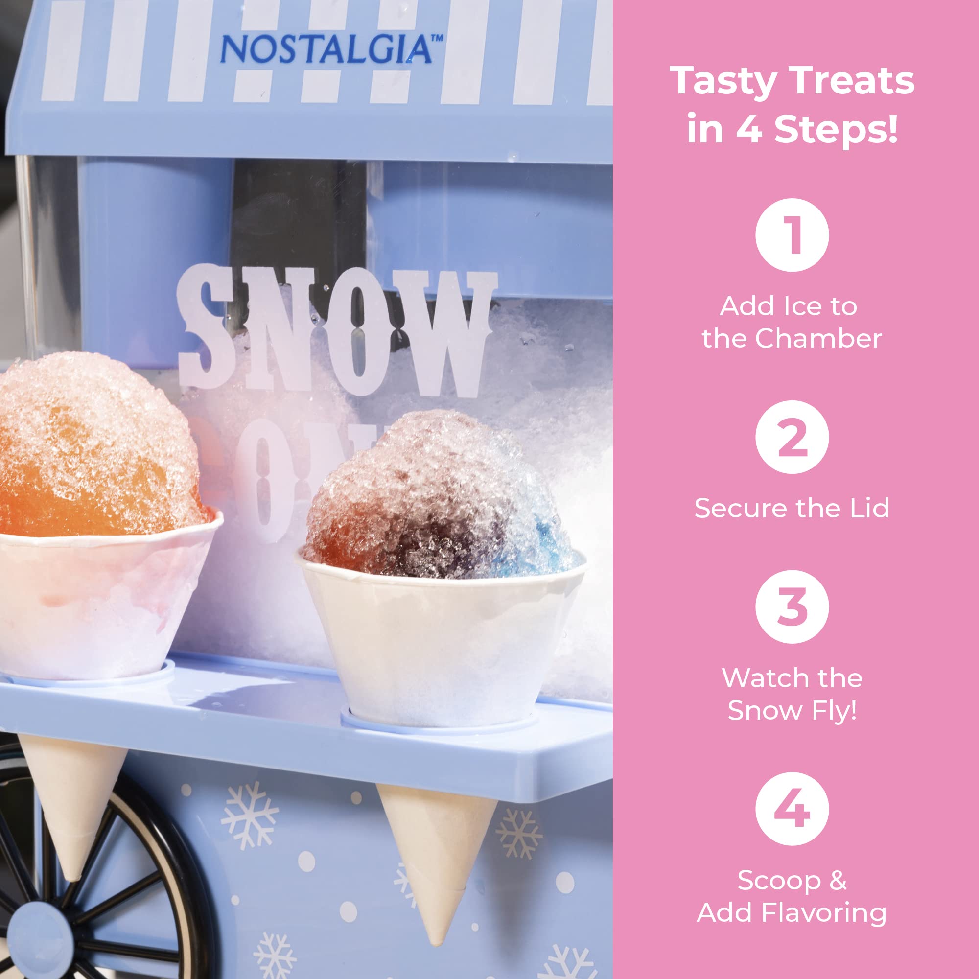Foto 5 | Máquina De Hielo Rasurado Snow Cone Nostalgia Retro Vintage Azul - Venta Internacional.