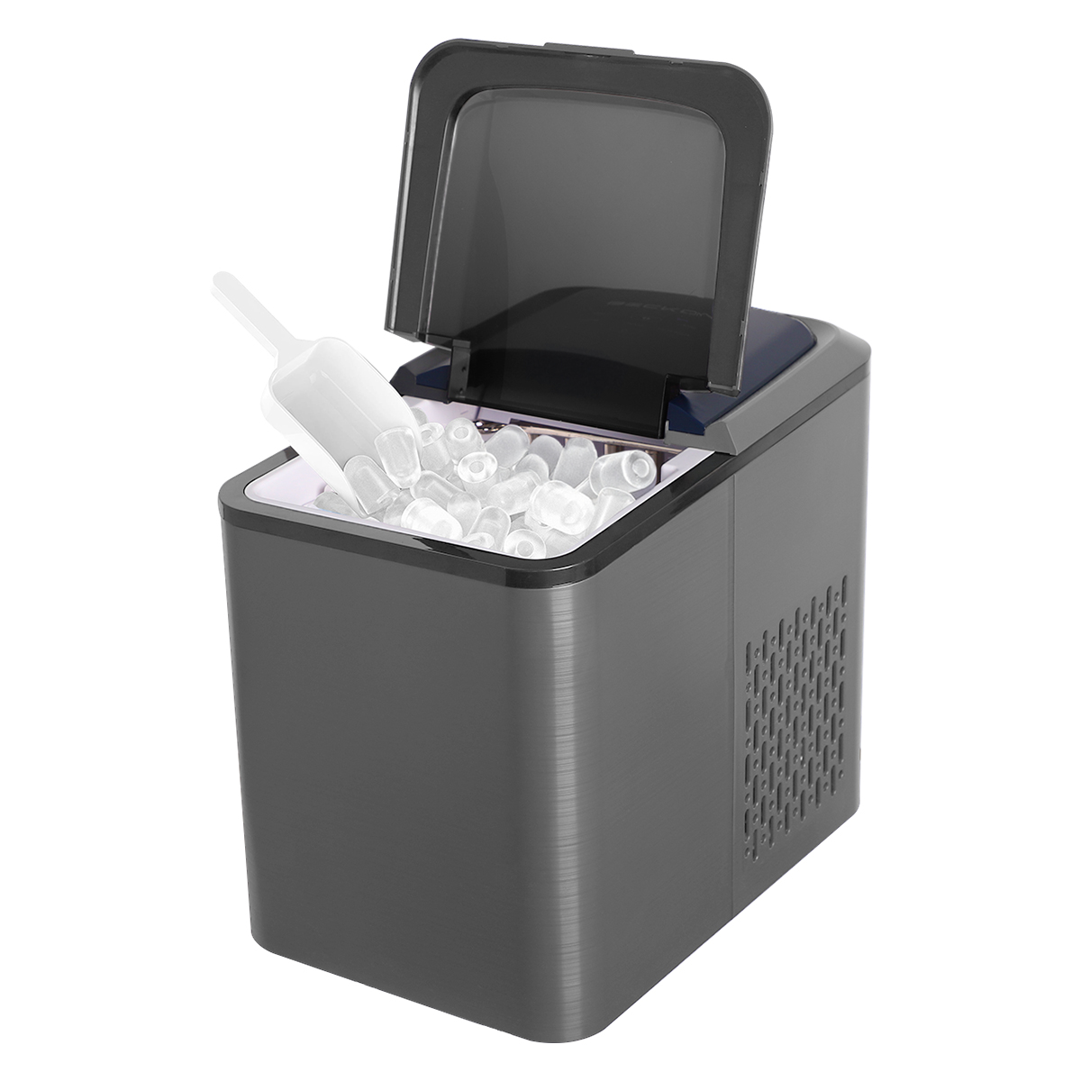 Máquina para Hacer Hielos Beckon Automática de 12kg por Día Hielo de 2 Tamaños Tipo Bala con Canasta