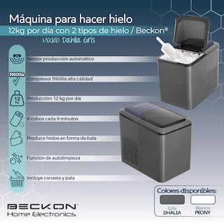 Foto 2 | Máquina para Hacer Hielos Beckon Automática de 12kg por Día Hielo de 2 Tamaños Tipo Bala con Canasta