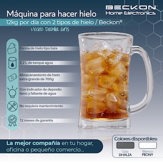 Foto 3 | Máquina para Hacer Hielos Beckon Automática de 12kg por Día Hielo de 2 Tamaños Tipo Bala con Canasta