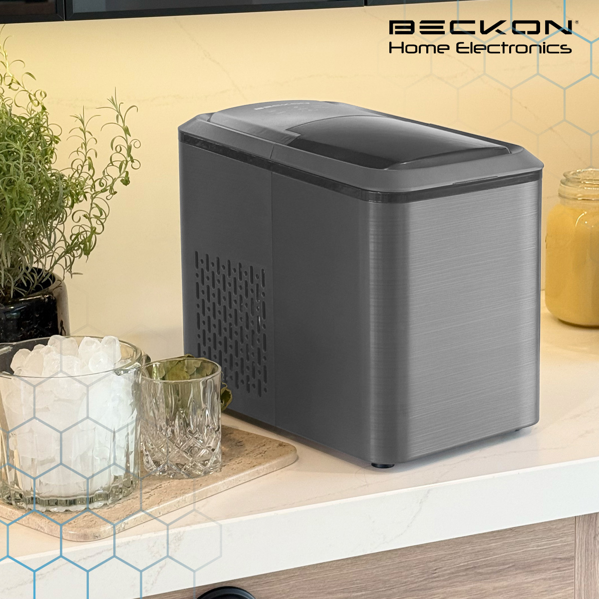 Foto 7 | Máquina para Hacer Hielos Beckon Automática de 12kg por Día Hielo de 2 Tamaños Tipo Bala con Canasta