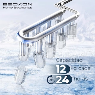 Foto 8 | Máquina para Hacer Hielos Beckon Automática de 12kg por Día Hielo de 2 Tamaños Tipo Bala con Canasta