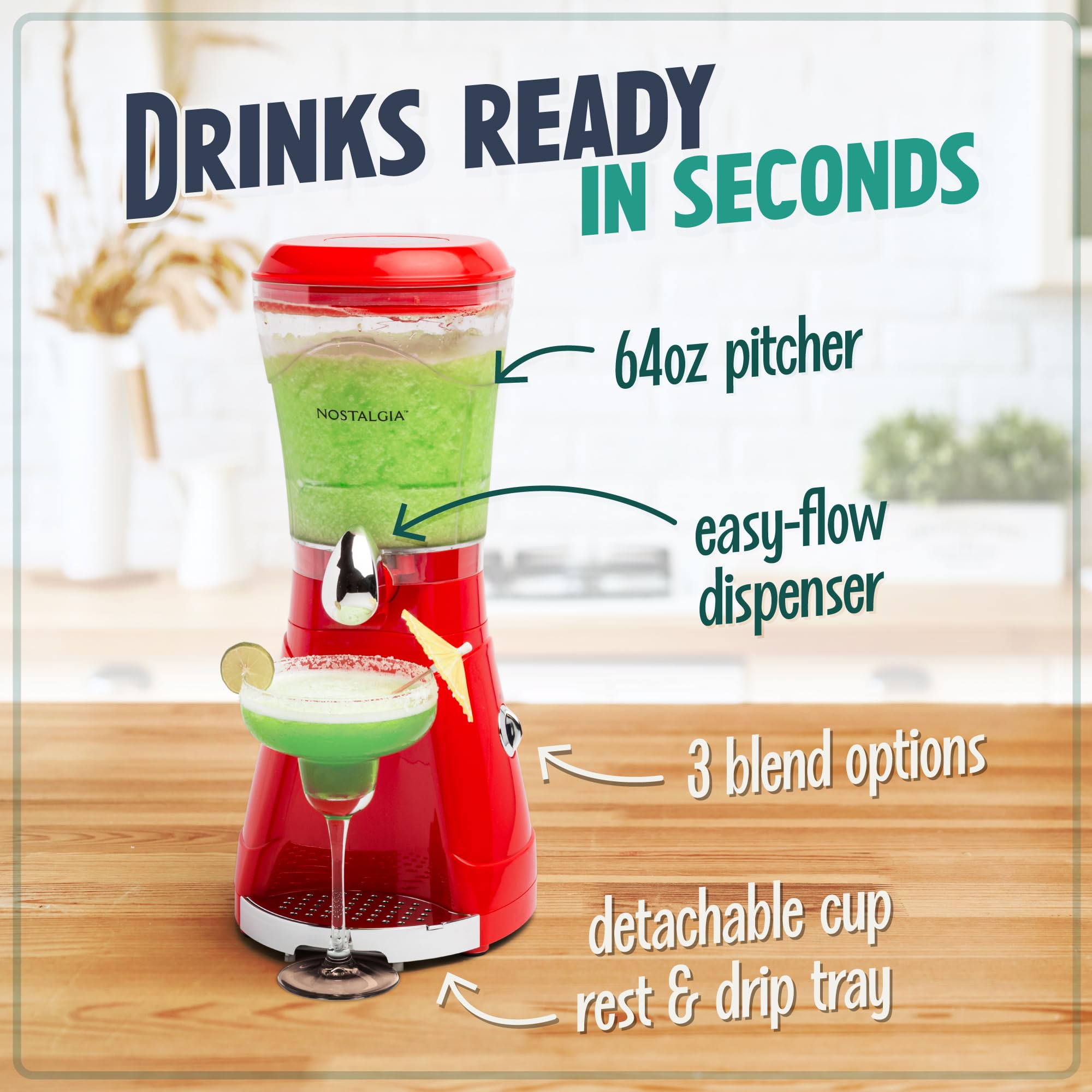 Foto 4 pulgar | Máquina Blender Nostalgia Margarita para Batidos 1,9 L Rojo - Venta Internacional