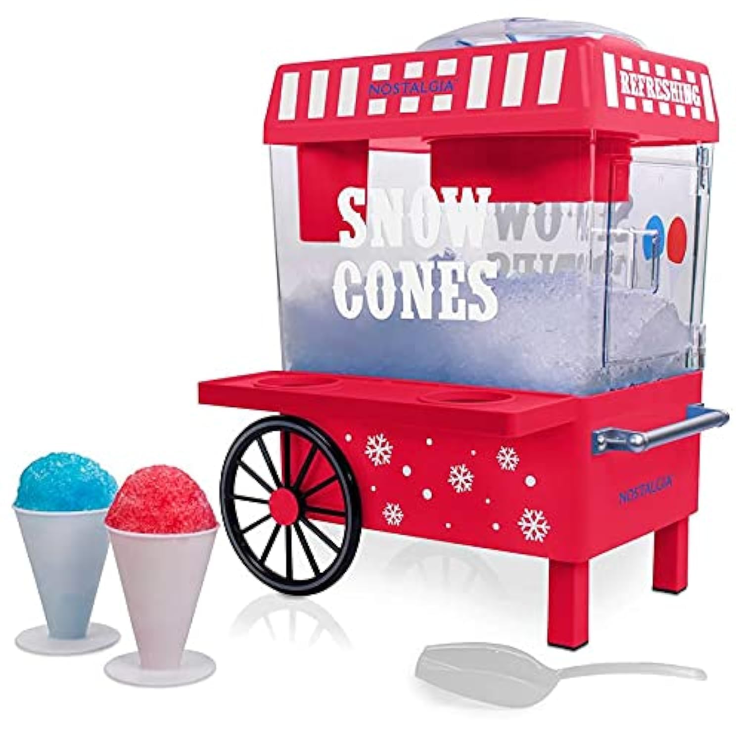 Foto 2 pulgar | Encimera Vintage Snow Cone Machine Nostalgia, Roja Con Tazas - Venta Internacional.