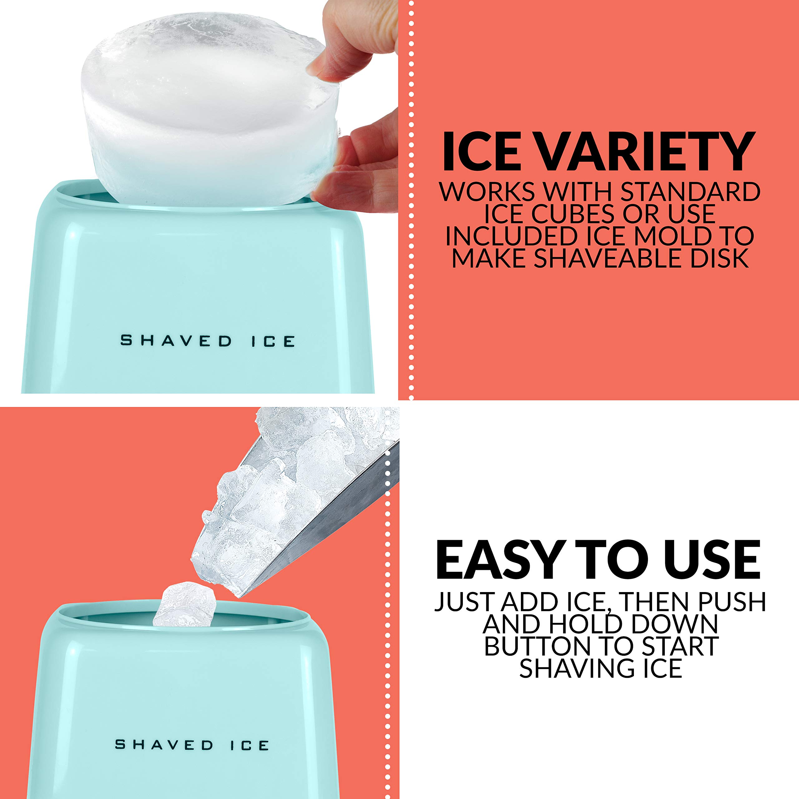 Foto 4 pulgar | Máquina De Hielo Afeitado Nostalgia Aqua Con Molde Para Hielo Y Cono Reutilizable - Venta Internacional.