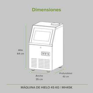 Foto 2 | Máquina Para Hacer Hielo Capacidad 45 Kg