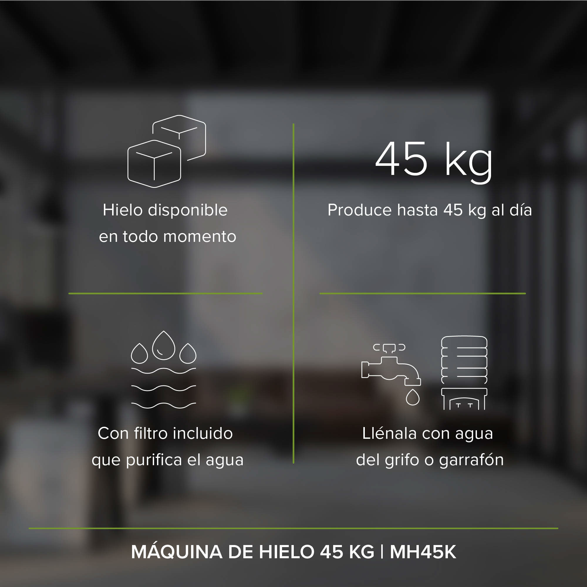 Foto 4 pulgar | Máquina Para Hacer Hielo Capacidad 45 Kg