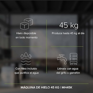 Foto 3 | Máquina Para Hacer Hielo Capacidad 45 Kg