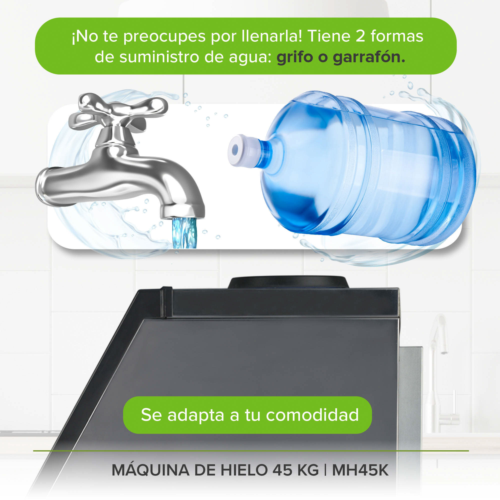 Foto 6 pulgar | Máquina Para Hacer Hielo Capacidad 45 Kg