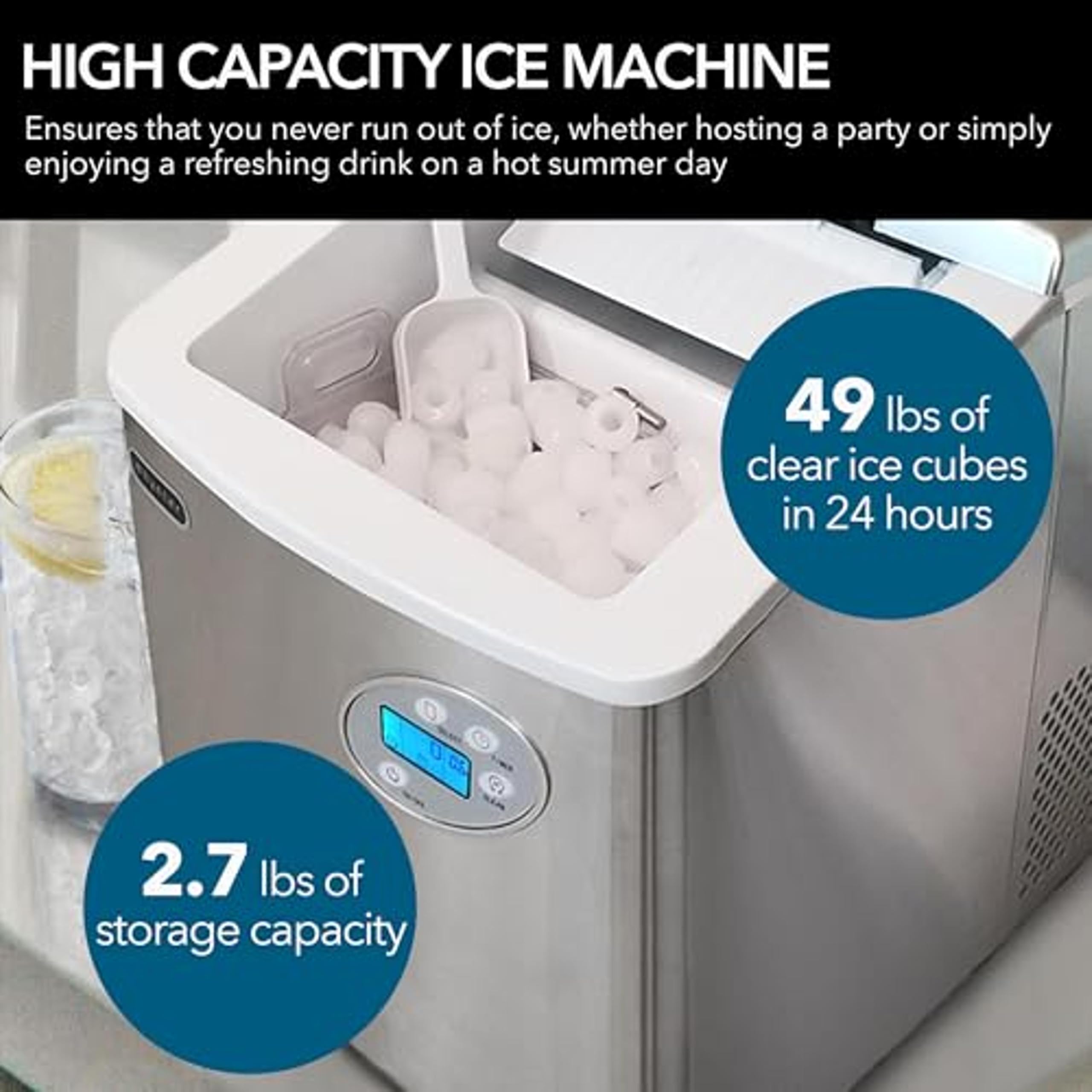 Foto 3 pulgar | Máquina De Hielo Whynter Imc-491dc Portátil De Acero Inoxidable De 22 Kg - Venta Internacional.