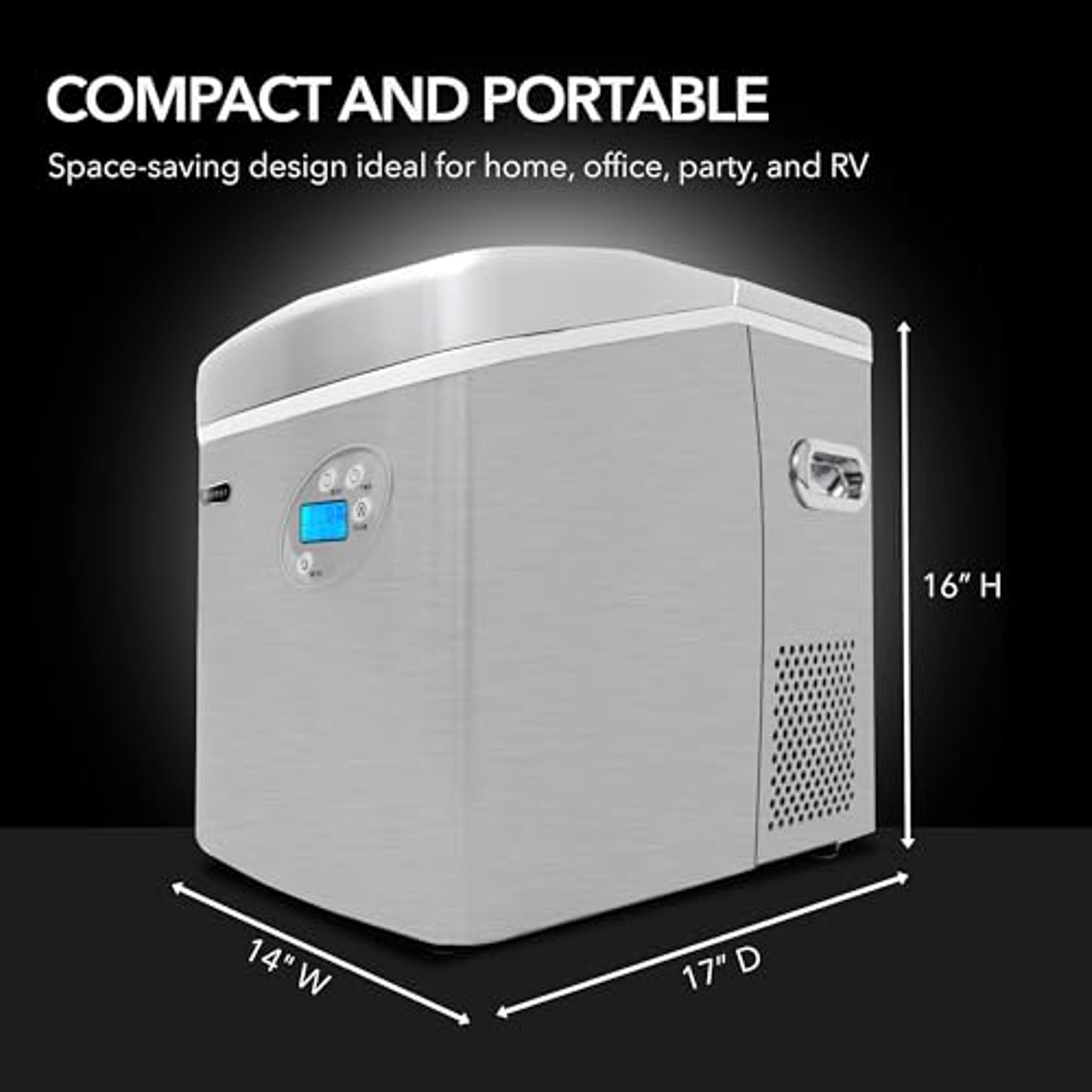 Foto 4 pulgar | Máquina De Hielo Whynter Imc-491dc Portátil De Acero Inoxidable De 22 Kg - Venta Internacional.