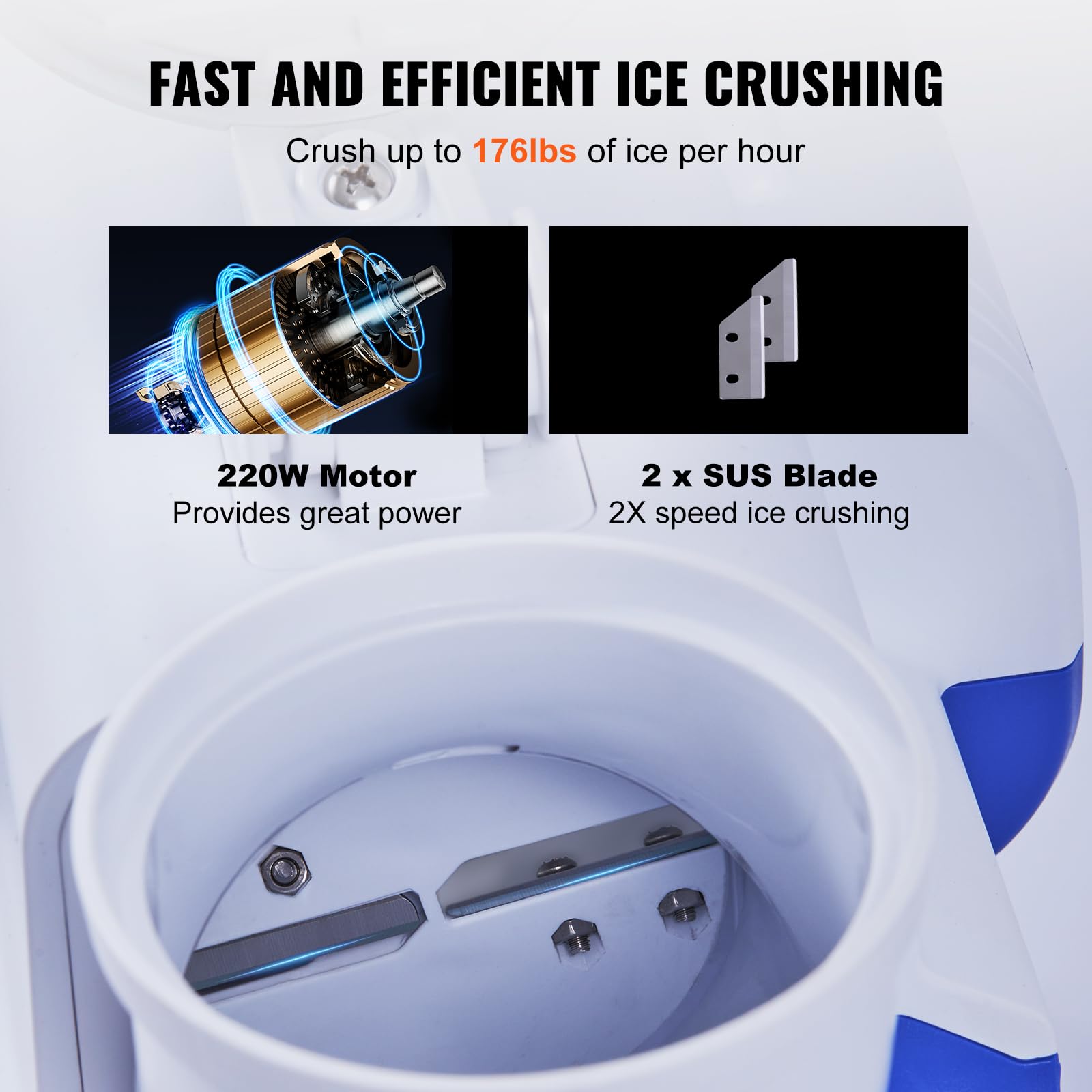 Foto 3 | Trituradora De Hielo Vevor 80kg/h Máquina Eléctrica Para Hacer Conos De Nieve 220w - Venta Internacional.