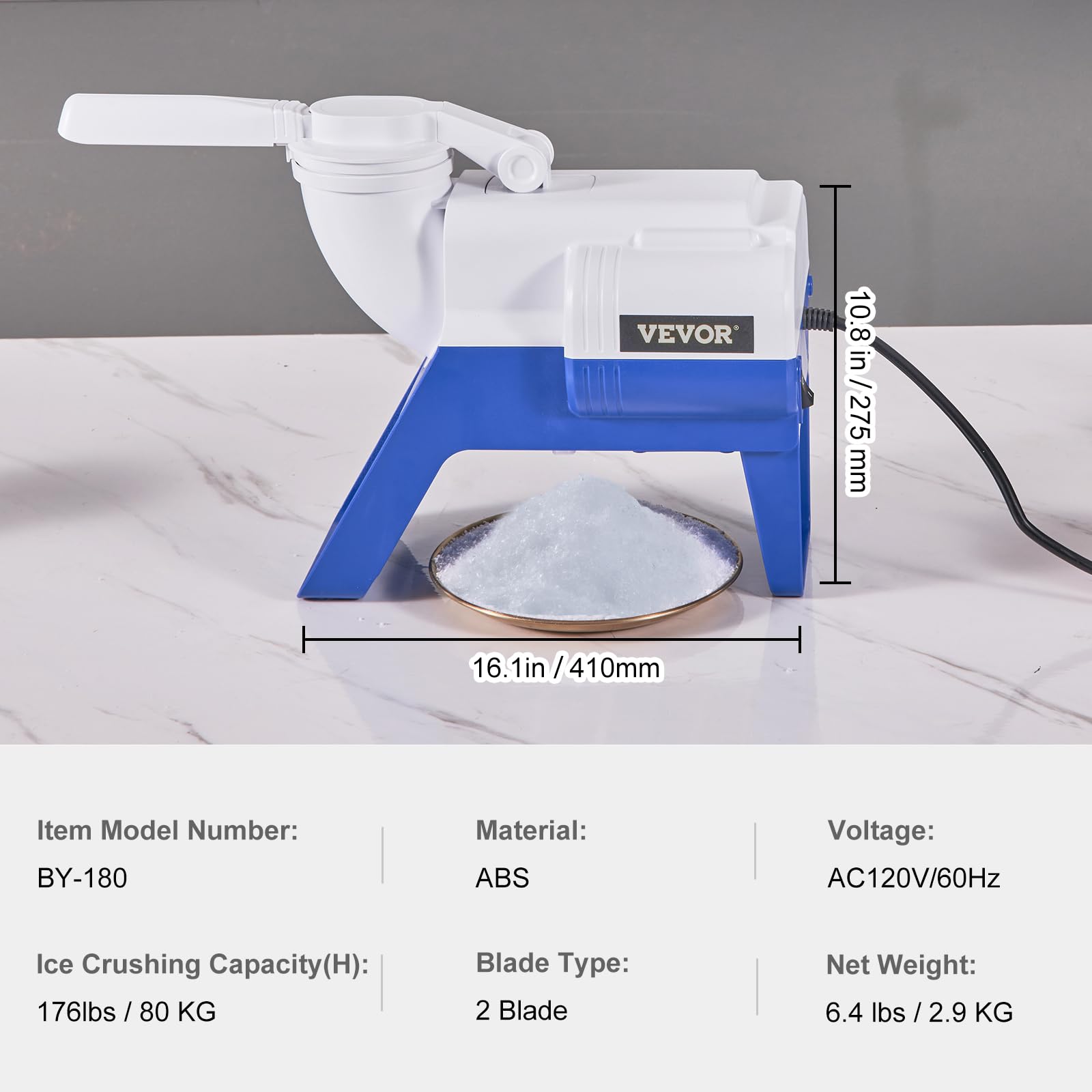 Foto 7 | Trituradora De Hielo Vevor 80kg/h Máquina Eléctrica Para Hacer Conos De Nieve 220w - Venta Internacional.