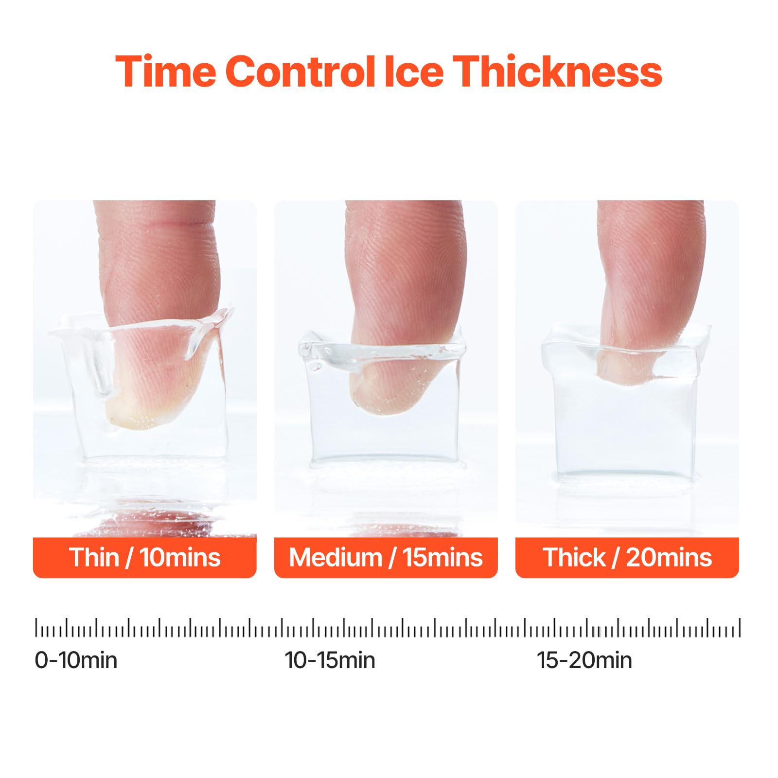 Foto 5 pulgar | Máquina De Hielo Vevor Para Encimera, 46 Libras/24 Horas, 32 Cubos, 15 Minutos - Venta Internacional.