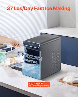 Foto 3 | Máquina De Hielo En Pepitas Vevor, 37 Libras/24 Horas Con Autolimpieza De 2,65 Litros - Venta Internacional.