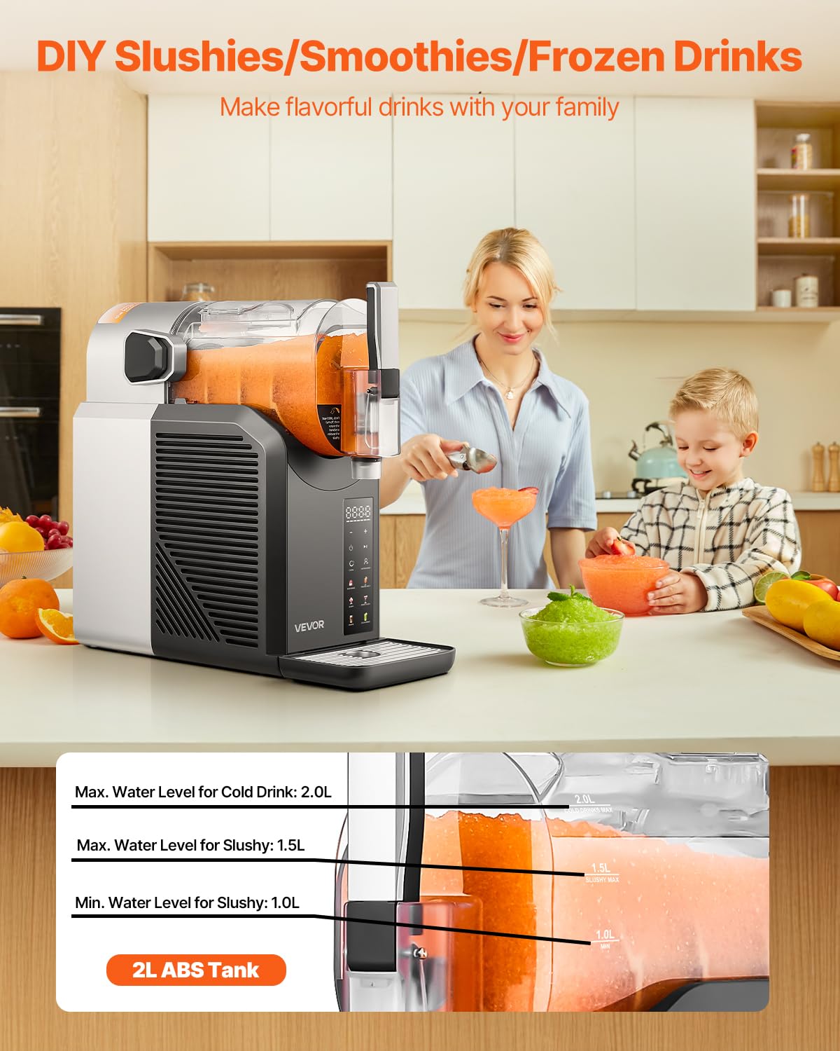 Foto 2 | Máquina para Hacer Hielo Vevor 2 L-Venta Internacional