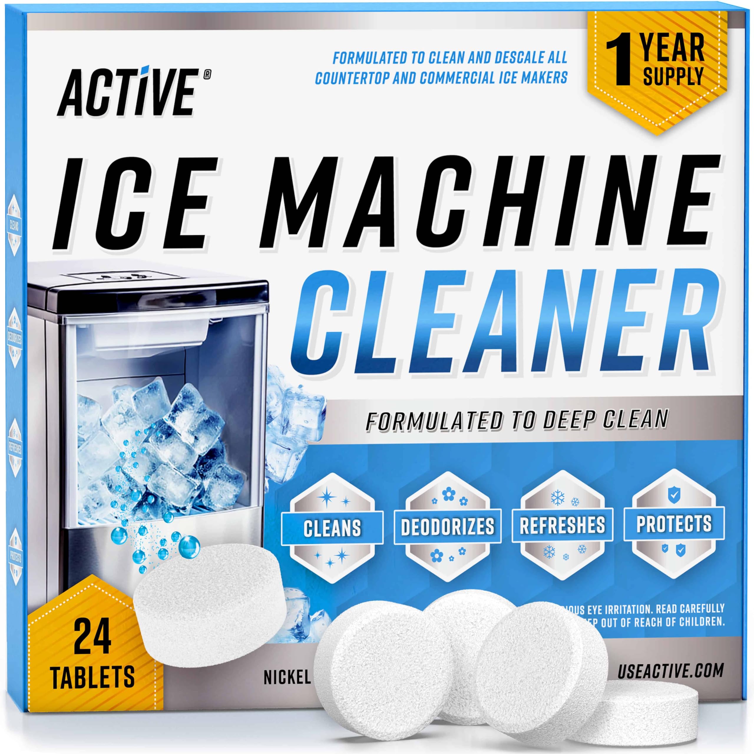 Foto 2 pulgar | Tabletas Limpiadoras Para Máquinas De Hielo Active, 24 Tabletas, Suministro De 1 Año - Venta Internacional.