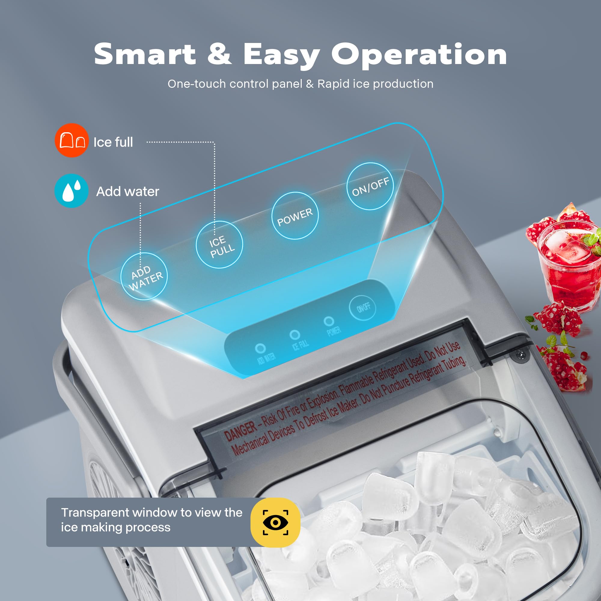 Foto 4 | Máquina Para Hacer Cubitos De Hielo Vivohome, Eléctrica, Portátil, 12 Kg/día, Color Plateado - Venta Internacional.