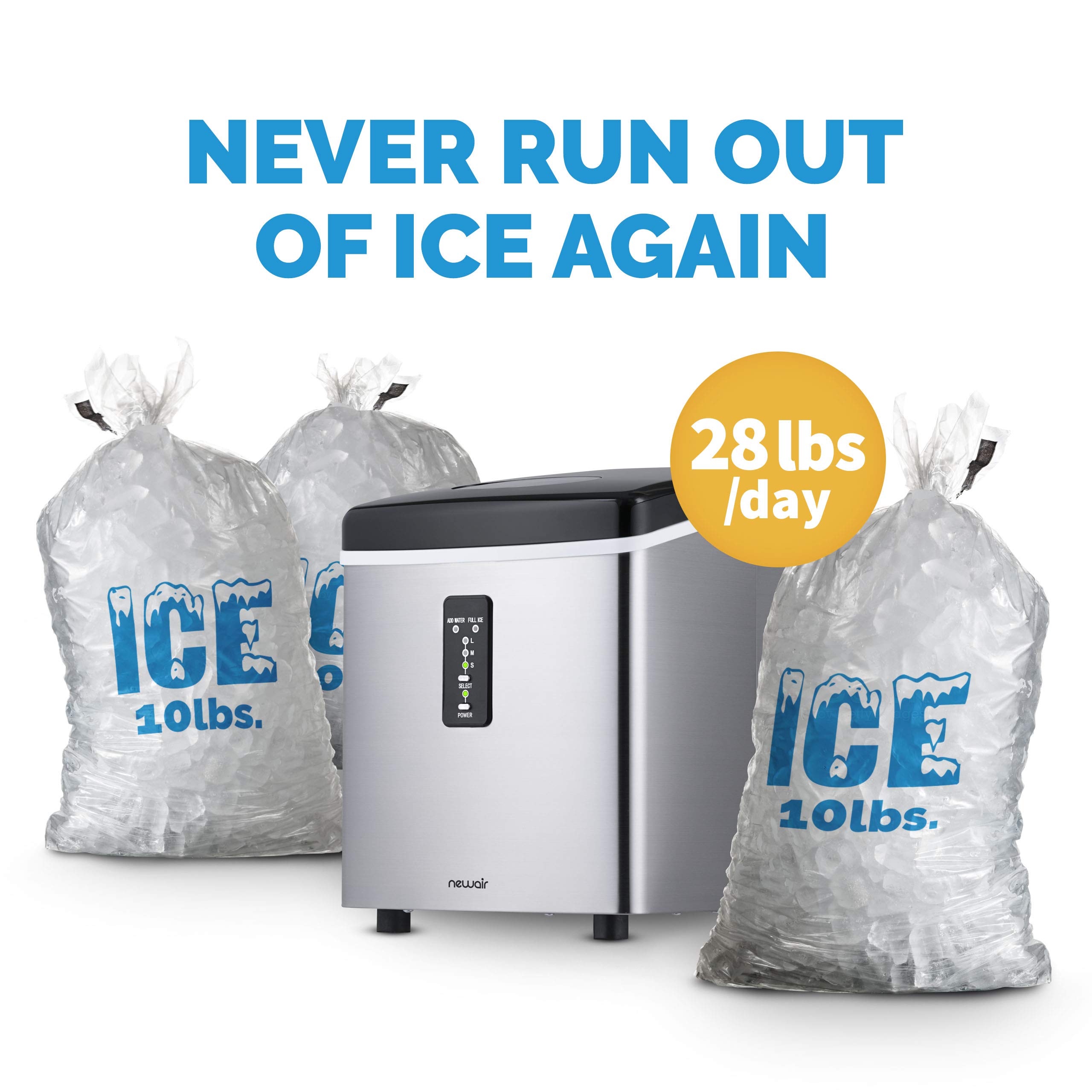 Foto 2 | Máquina Para Hacer Hielo Newair, Encimera, 12,7 Kg, Acero Inoxidable, 24 Horas - Venta Internacional.