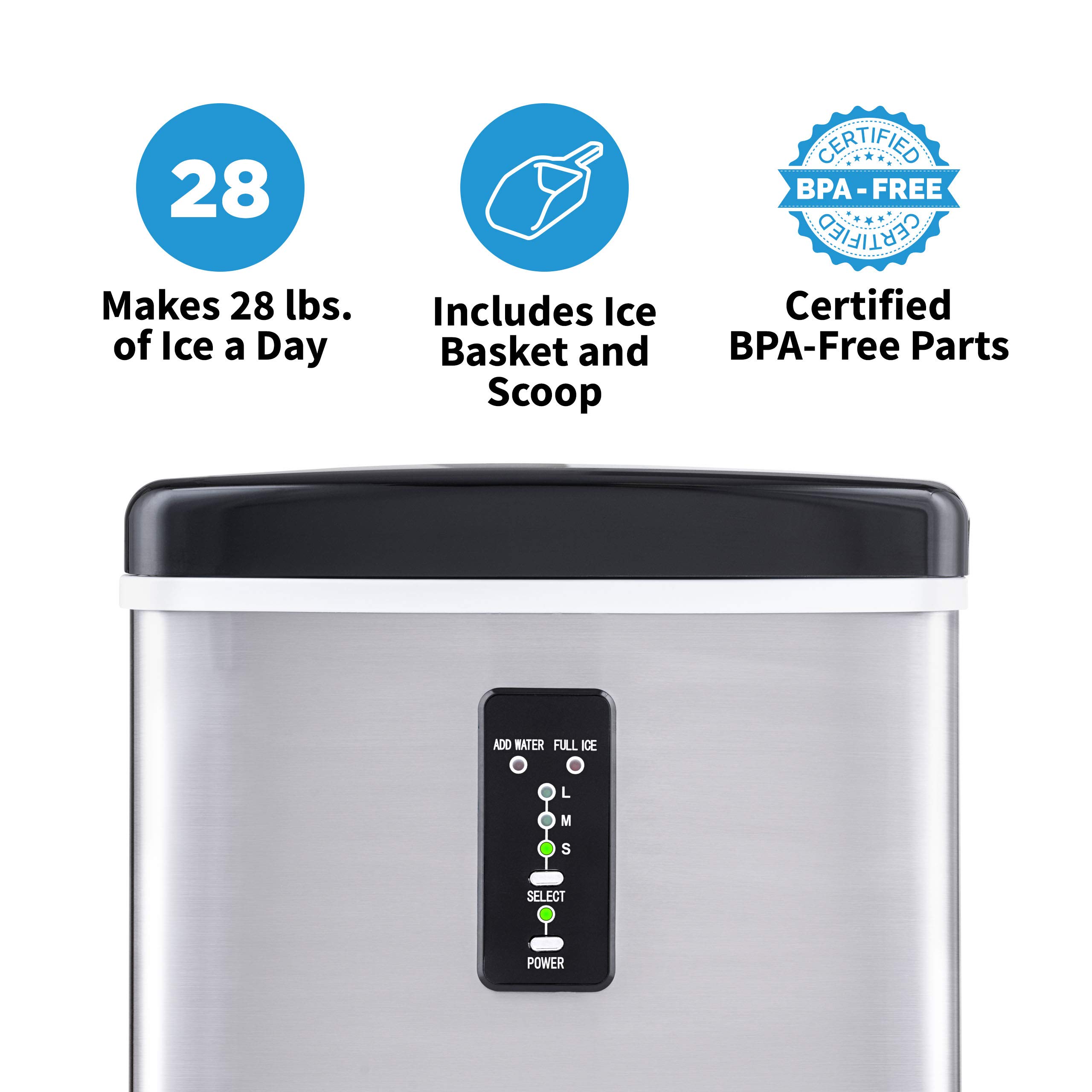 Foto 6 pulgar | Máquina Para Hacer Hielo Newair, Encimera, 12,7 Kg, Acero Inoxidable, 24 Horas - Venta Internacional.