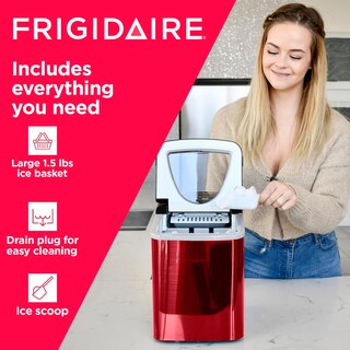 Foto 5 | Máquina De Hielo Frigidaire Compact Para Encimera, 12 Kg/día, Color Rojo Inoxidable - Venta Internacional.