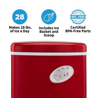 Foto 2 | Máquina Para Hacer Hielo Newair Bullet, 28 Libras/día, Encimera, Sin Bpa, Roja - Venta Internacional.