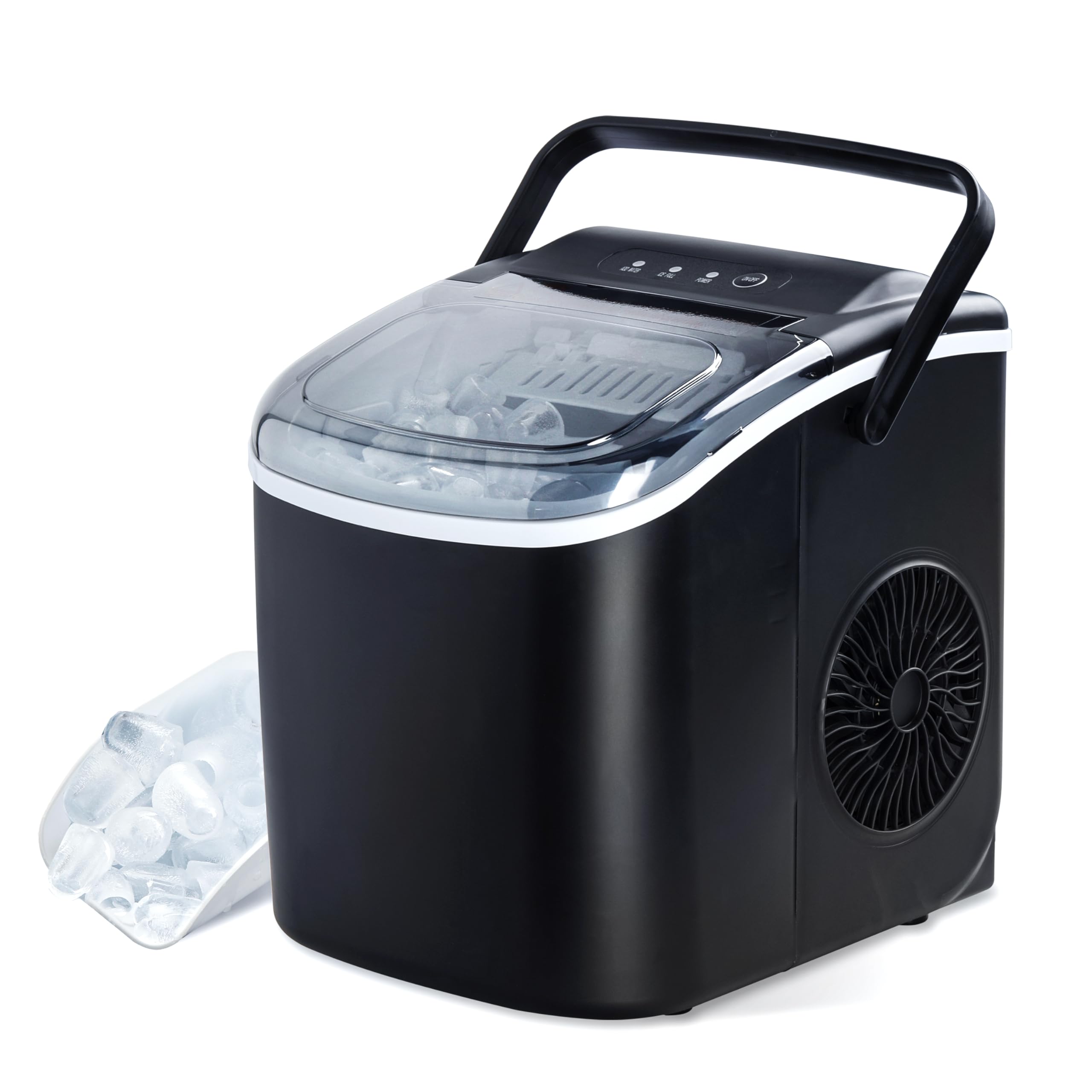 Máquina De Hielo Portátil Para Encimera Simple Deluxe, 26 Libras/24 Horas, Negra - Venta Internacional.