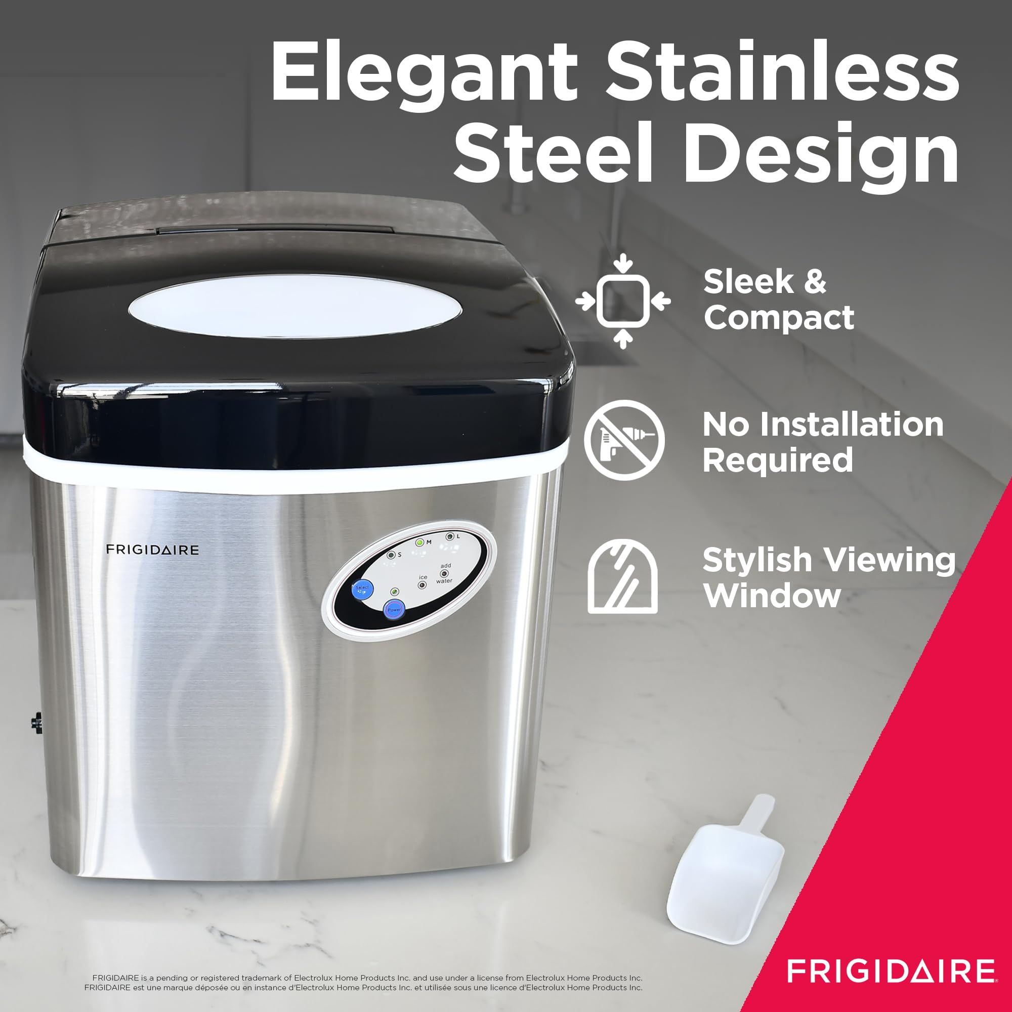 Foto 4 pulgar | Máquina De Hielo Frigidaire Efic115 De Acero Inoxidable, 22 Kg Por Día - Venta Internacional.