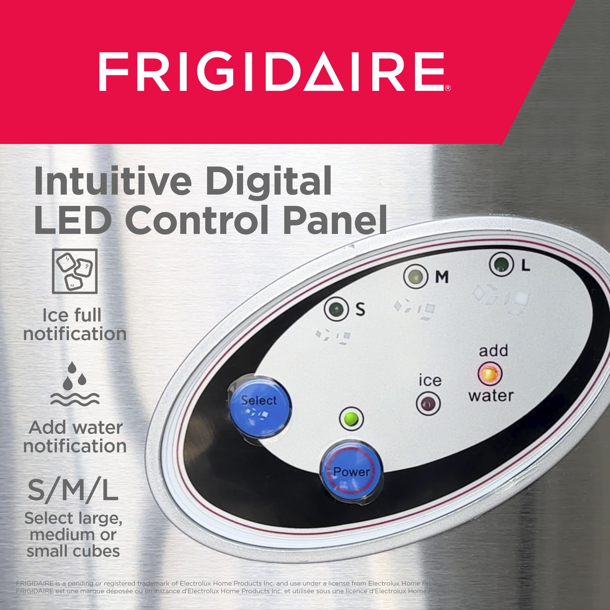 Foto 7 pulgar | Máquina De Hielo Frigidaire Efic115 De Acero Inoxidable, 22 Kg Por Día - Venta Internacional.