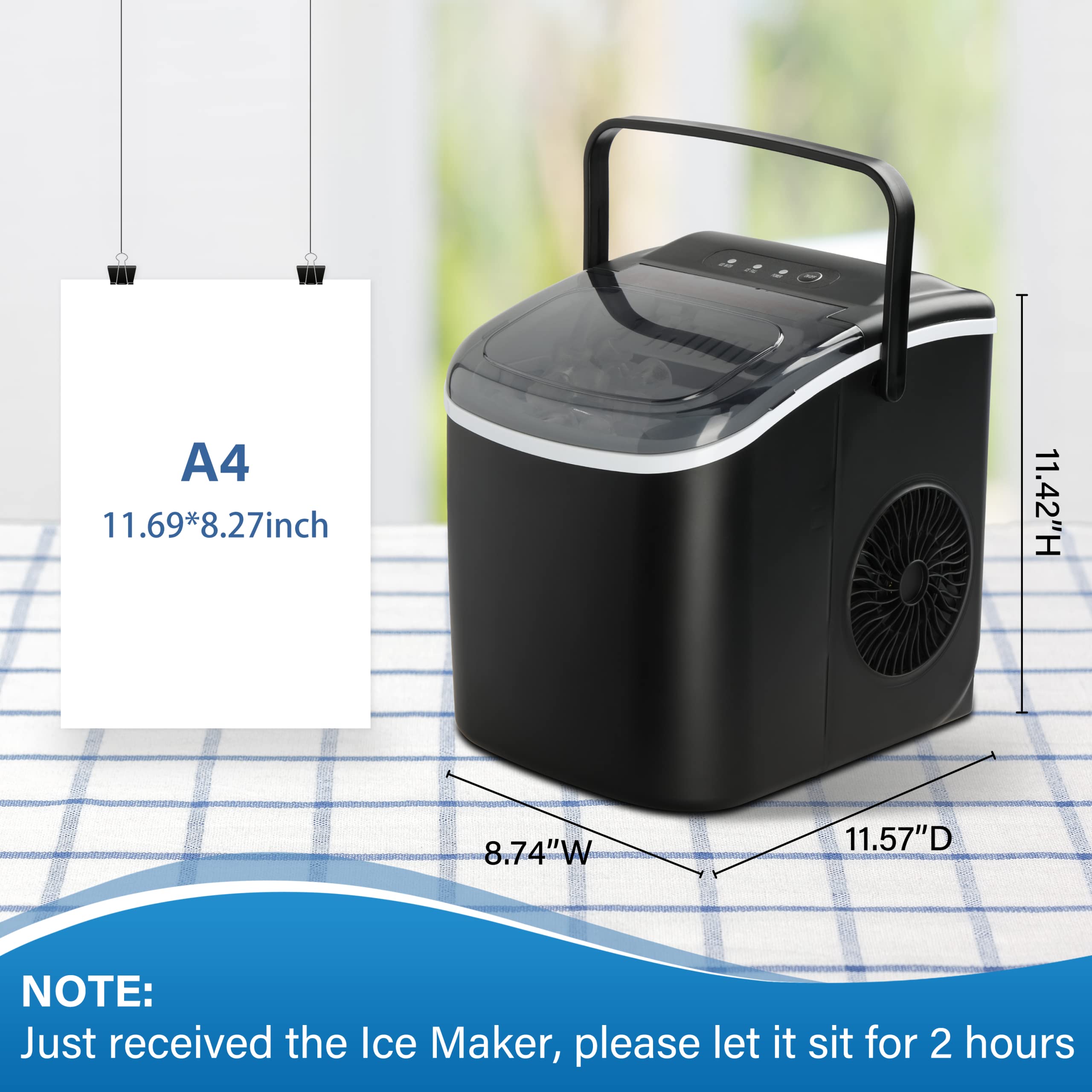 Foto 3 pulgar | Máquina Para Hacer Hielo Simple Deluxe, 26 Libras/24 Horas, Negra - Venta Internacional.