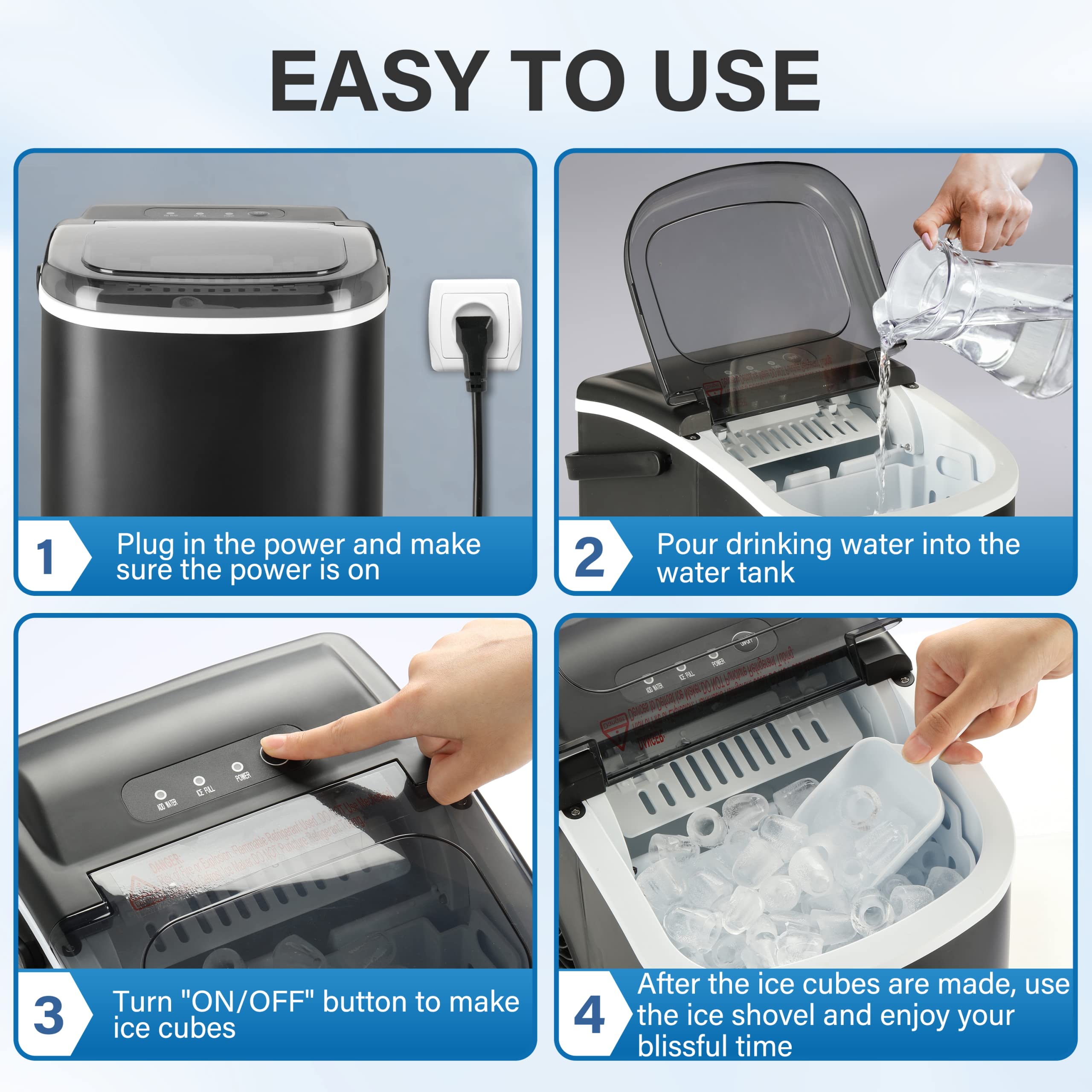 Foto 8 pulgar | Máquina Para Hacer Hielo Simple Deluxe, 26 Libras/24 Horas, Negra - Venta Internacional.