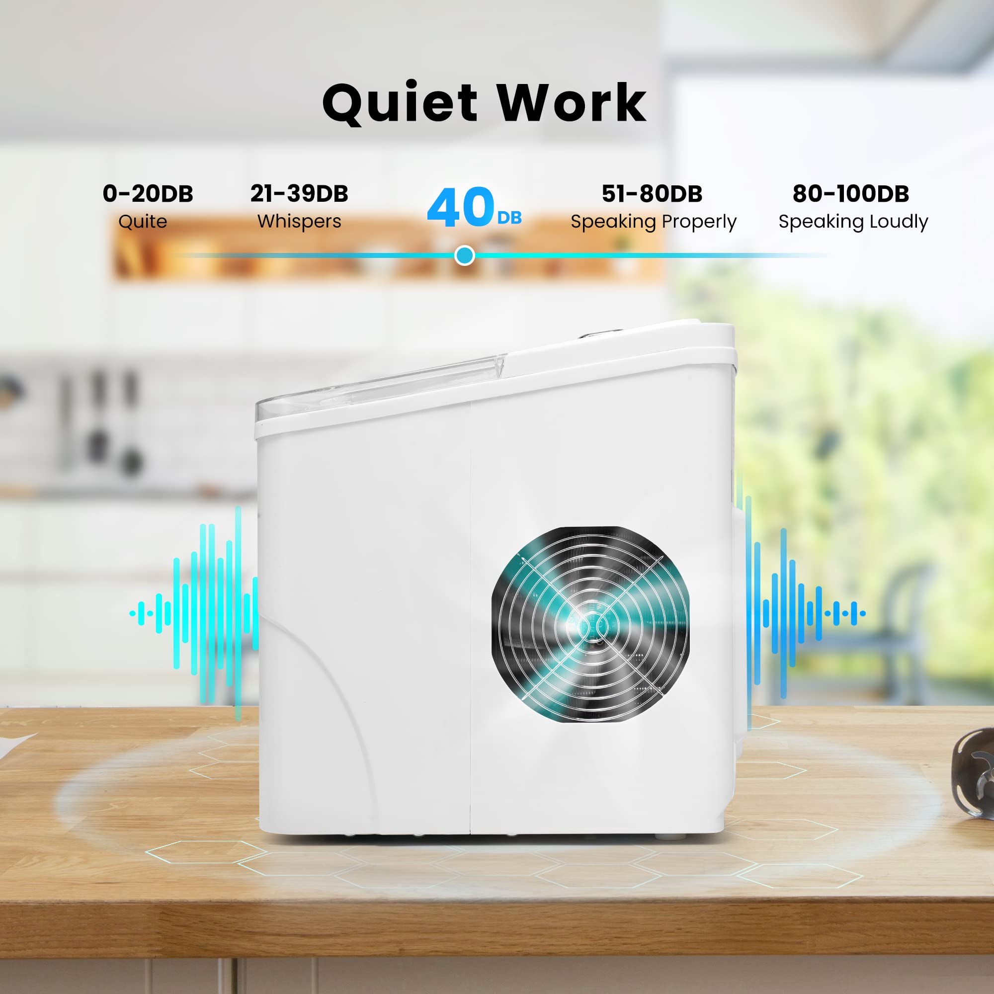 Foto 3 | Máquina Para Hacer Cubitos De Hielo Vivohome, Eléctrica, Portátil, Blanca, 12 Kg/día - Venta Internacional.