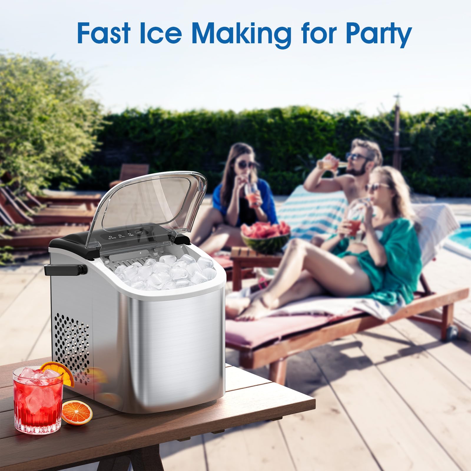 Foto 7 | Máquina De Hielo Joy Pebble Para Encimera, Autolimpiante, 26,5 Libras/24 Horas - Venta Internacional.