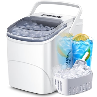 Foto 1 | Ice Maker Kismile Countertop, Tanque De Agua De 12 Litros, 26 Kg/24 Horas, Color Blanco - Venta Internacional.