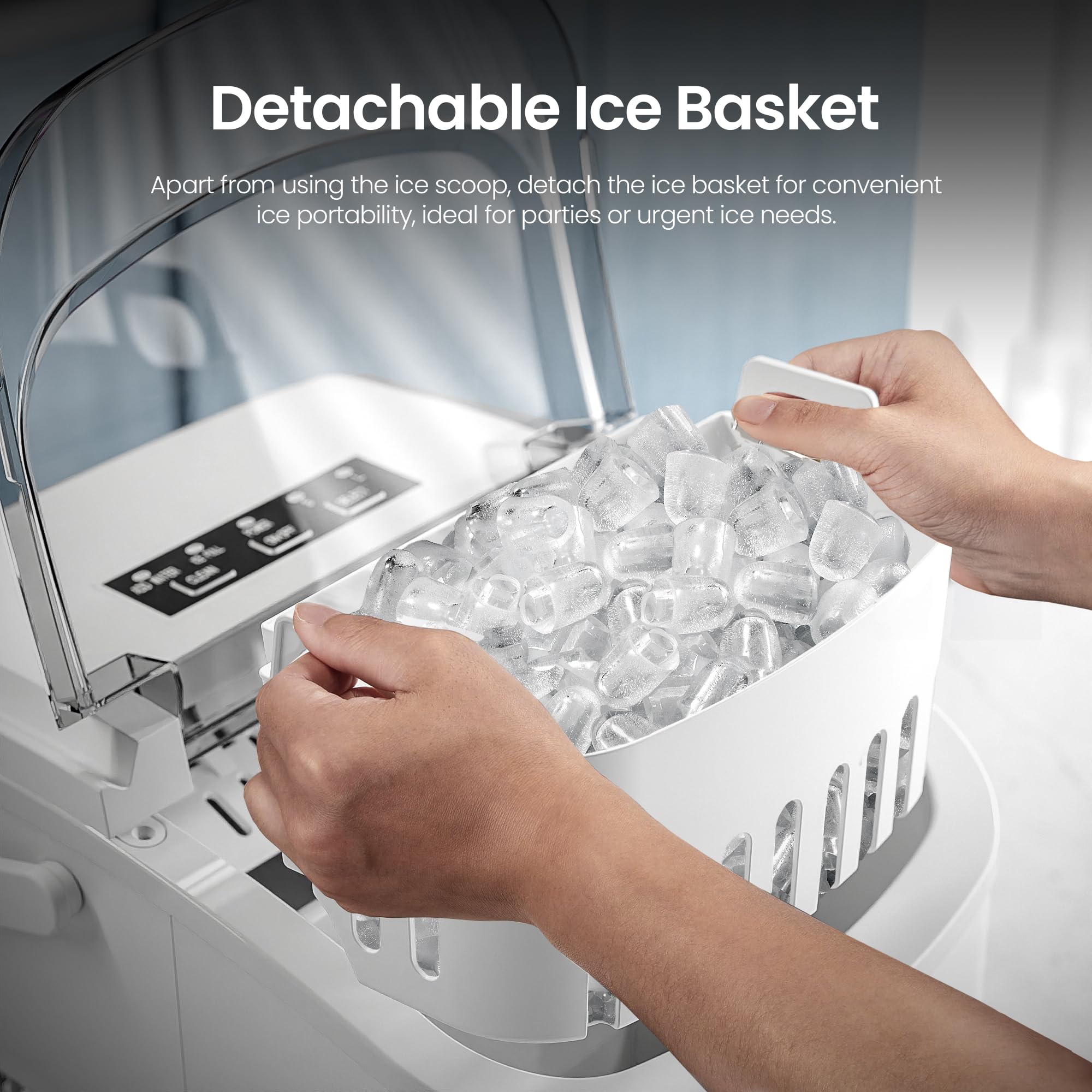 Foto 5 pulgar | Ice Maker Kismile Countertop, Tanque De Agua De 12 Litros, 26 Kg/24 Horas, Color Blanco - Venta Internacional.