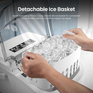 Foto 4 | Ice Maker Kismile Countertop, Tanque De Agua De 12 Litros, 26 Kg/24 Horas, Color Blanco - Venta Internacional.