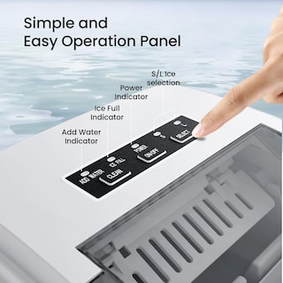 Foto 6 | Ice Maker Kismile Countertop, Tanque De Agua De 12 Litros, 26 Kg/24 Horas, Color Blanco - Venta Internacional.