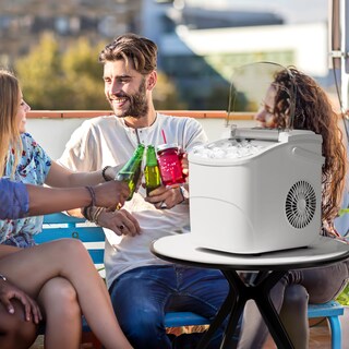 Foto 7 | Ice Maker Kismile Countertop, Tanque De Agua De 12 Litros, 26 Kg/24 Horas, Color Blanco - Venta Internacional.