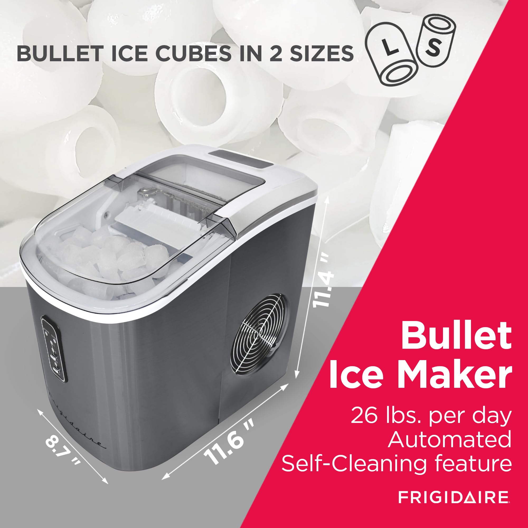 Foto 3 pulgar | Máquina De Hielo Frigidaire Efic103amz-ssblack-sc, Autolimpiante, 12 Kg - Venta Internacional.