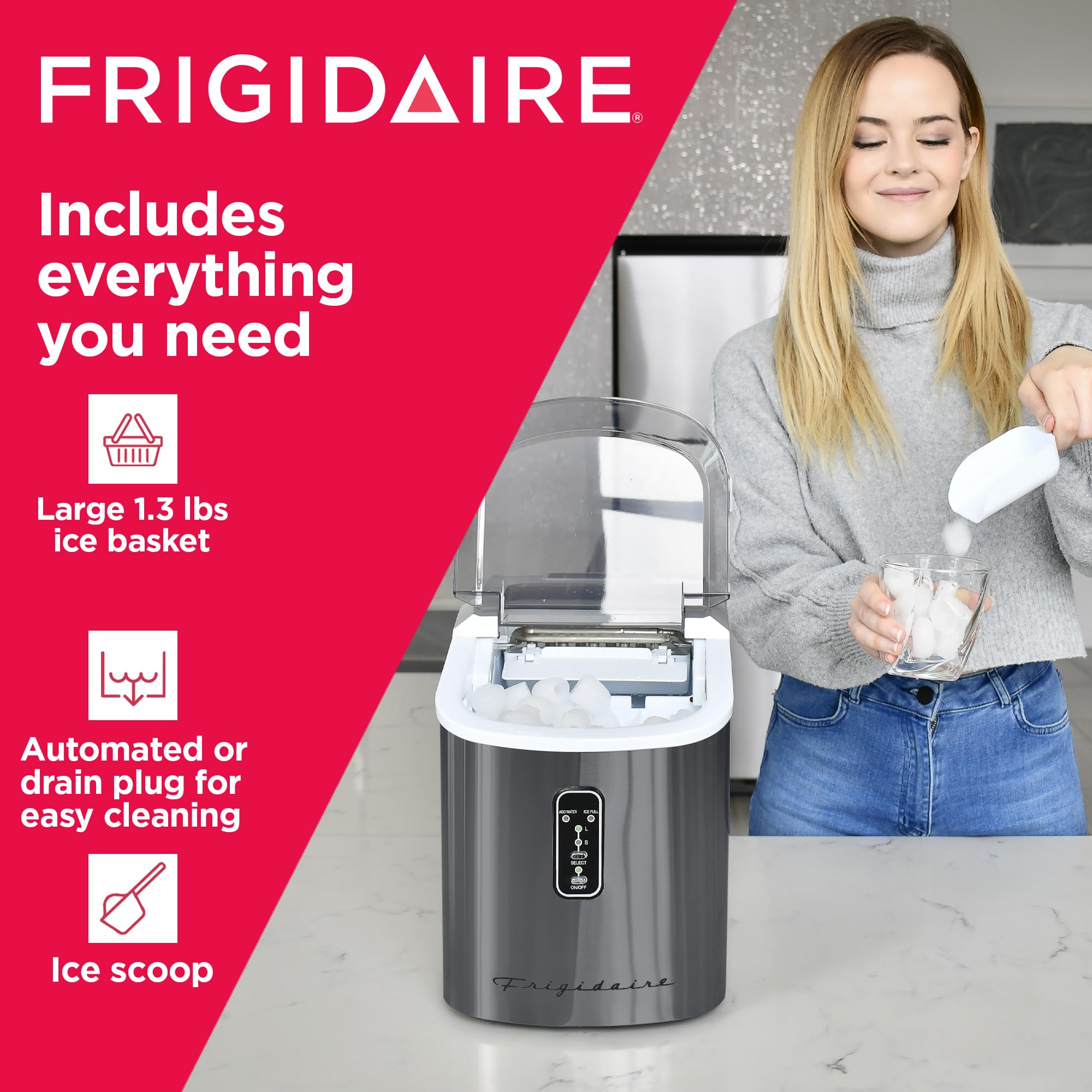 Foto 5 | Máquina De Hielo Frigidaire Efic103amz-ssblack-sc, Autolimpiante, 12 Kg - Venta Internacional.