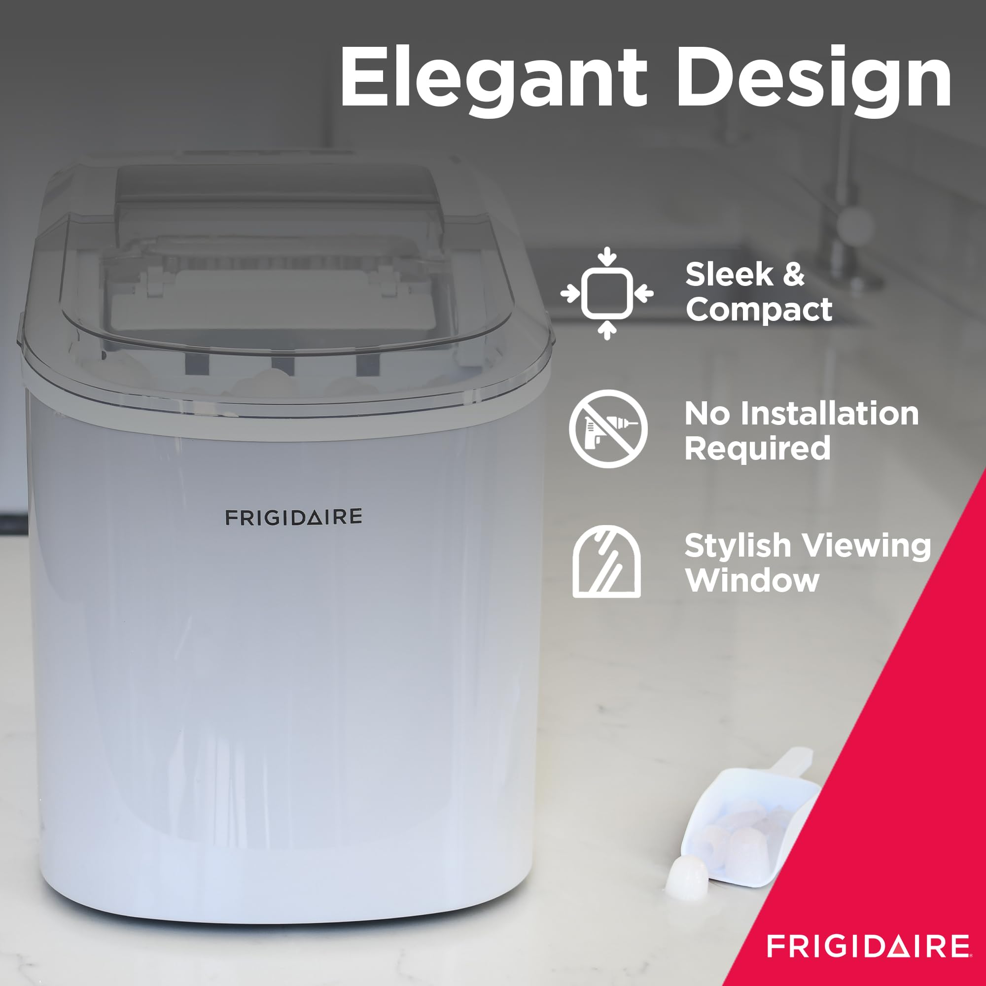 Foto 3 pulgar | Máquina De Hielo Frigidaire Efic189 Para Encimera, 12 Kg, Plata, 26 Libras/día - Venta Internacional.