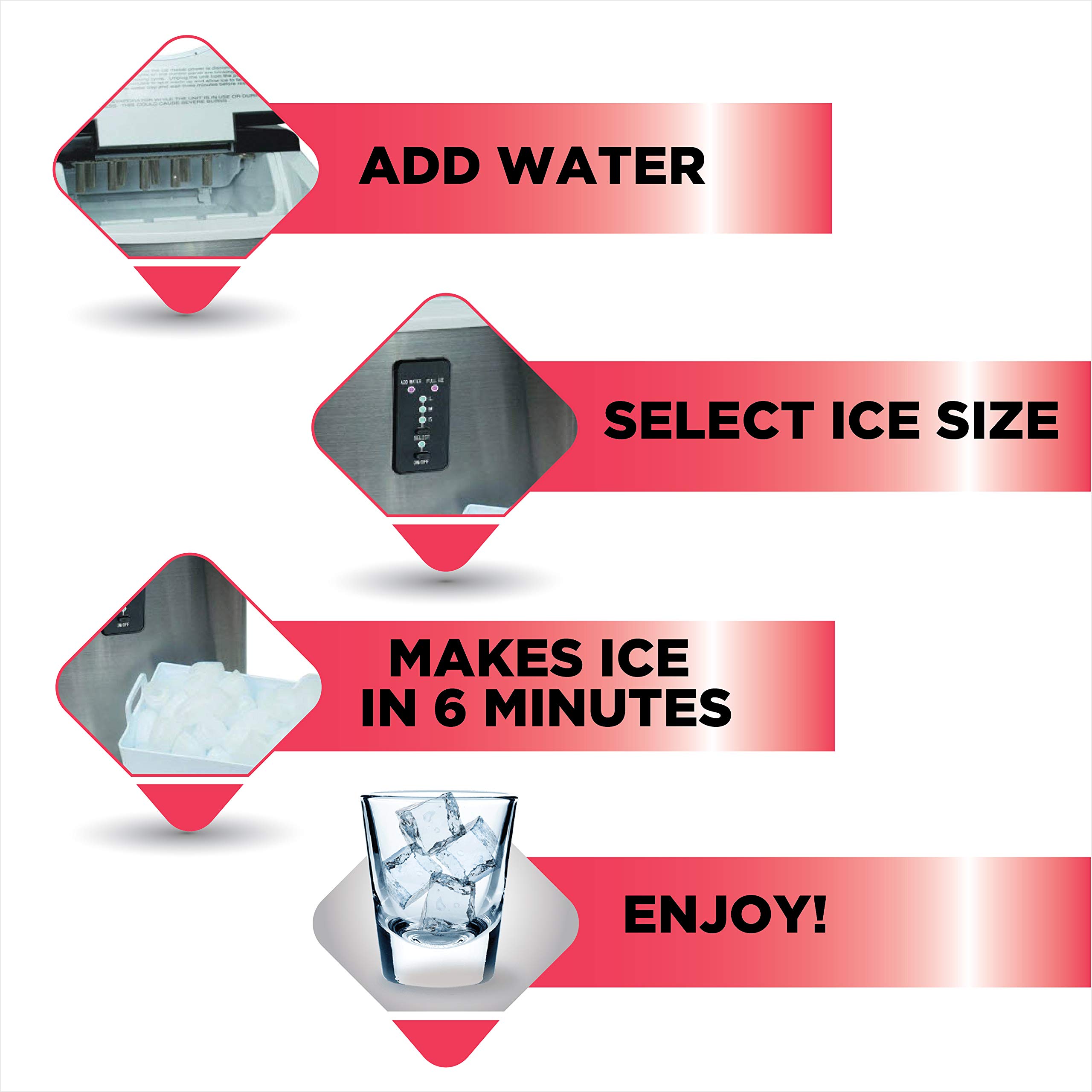 Foto 4 | Máquina De Hielo Frigidaire Efic103-amz-sc De Acero Inoxidable 12 Kg/d - Venta Internacional.