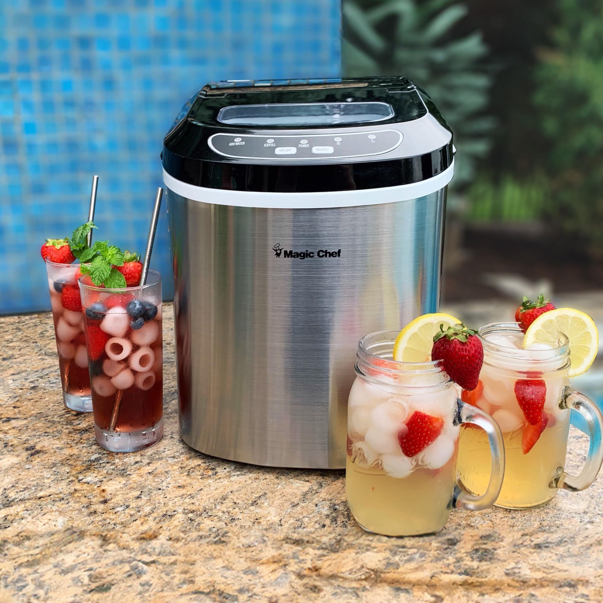 Foto 5 | Máquina De Hielo Magic Chef, Encimera Portátil, 27 Libras, Acero Inoxidable - Venta Internacional.