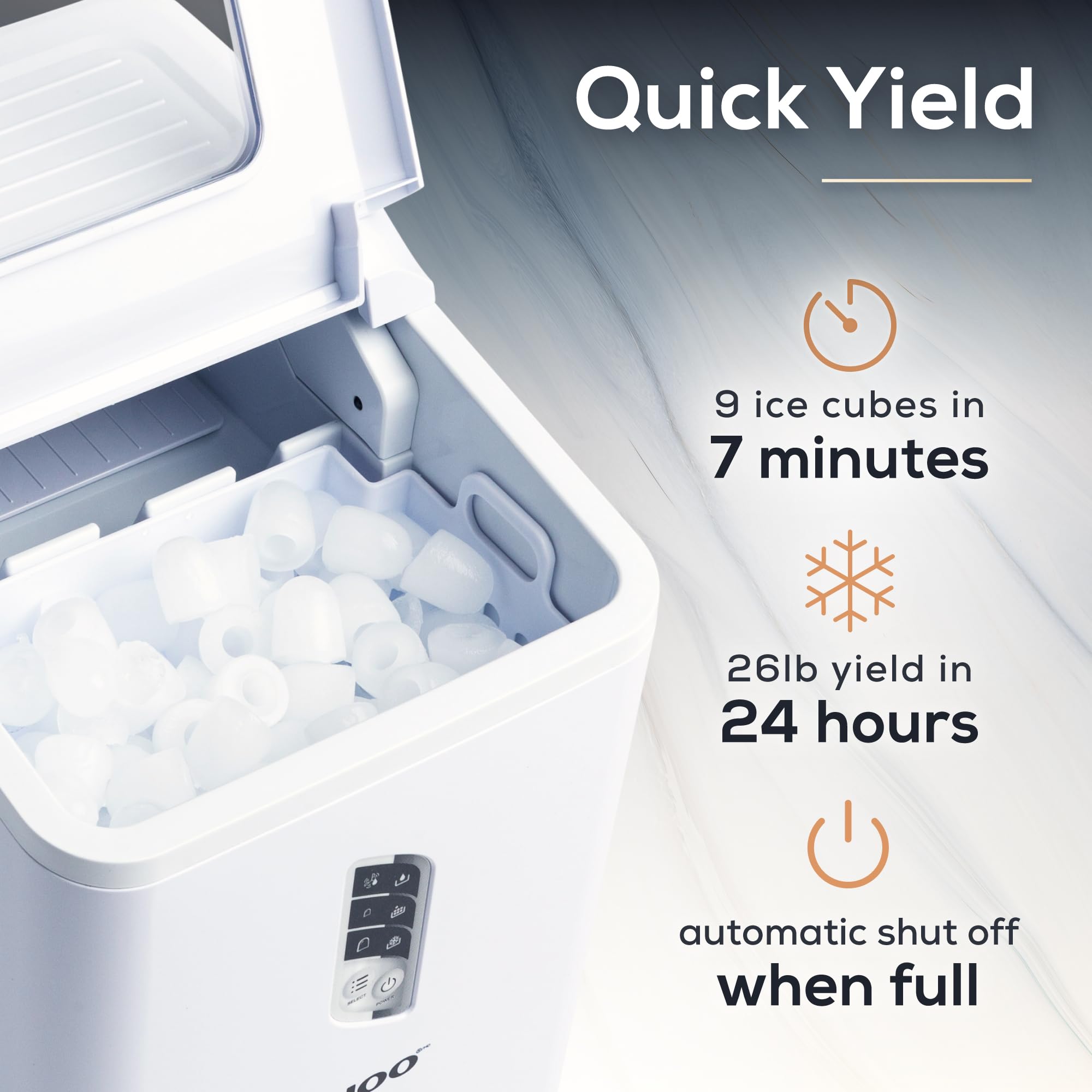 Foto 4 pulgar | Máquina De Hacer Hielo Igloo Iceb26wh 12 Kg/24 H 2.8l 9 Cubos - Venta Internacional.