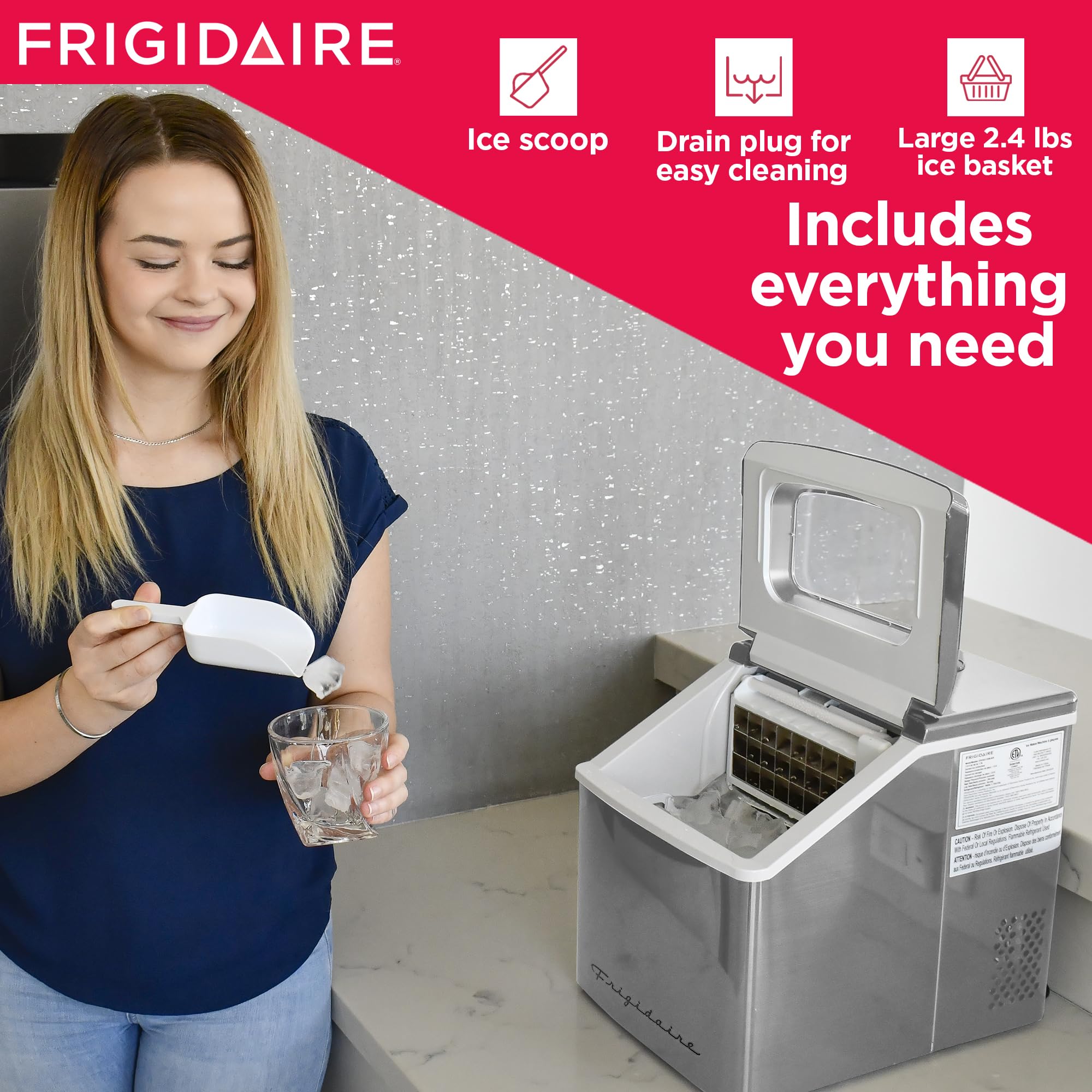 Foto 7 pulgar | Máquina De Hielo Frigidaire Efic452-ss 18 Kg De Acero Inoxidable - Venta Internacional.