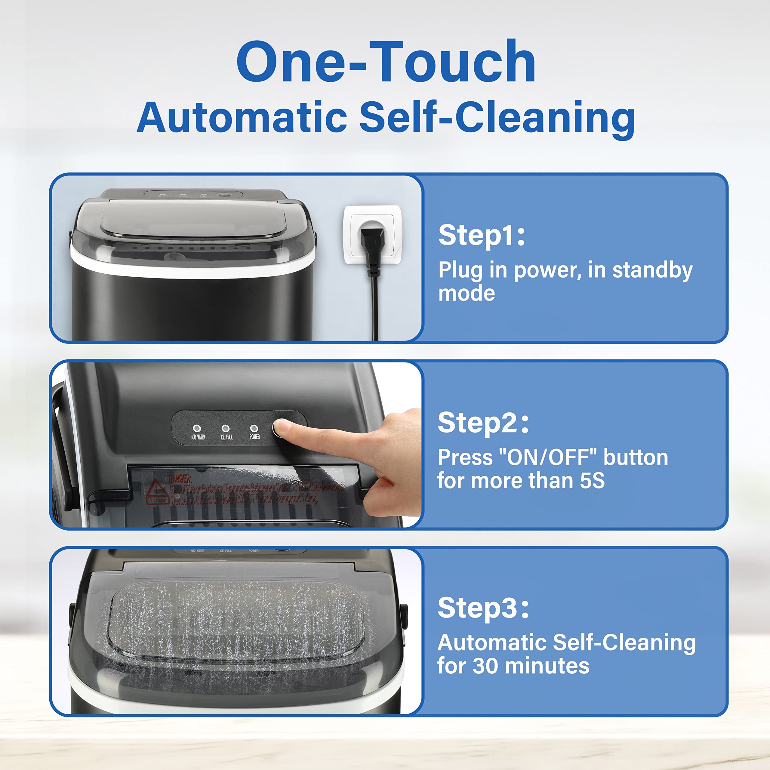 Foto 7 pulgar | Máquina De Hielo Portátil Healsmart  26 Libras/24 Horas  Autolimpiante  Negra - Venta Internacional.