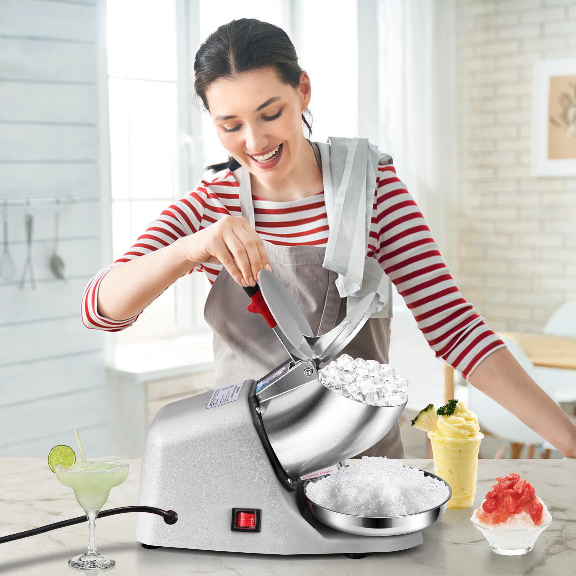 Foto 3 pulgar | Trituradora De Hielo Eléctrica Snow Cone Maker Vivohome  210 Libras/hora  Plateada - Venta Internacional.