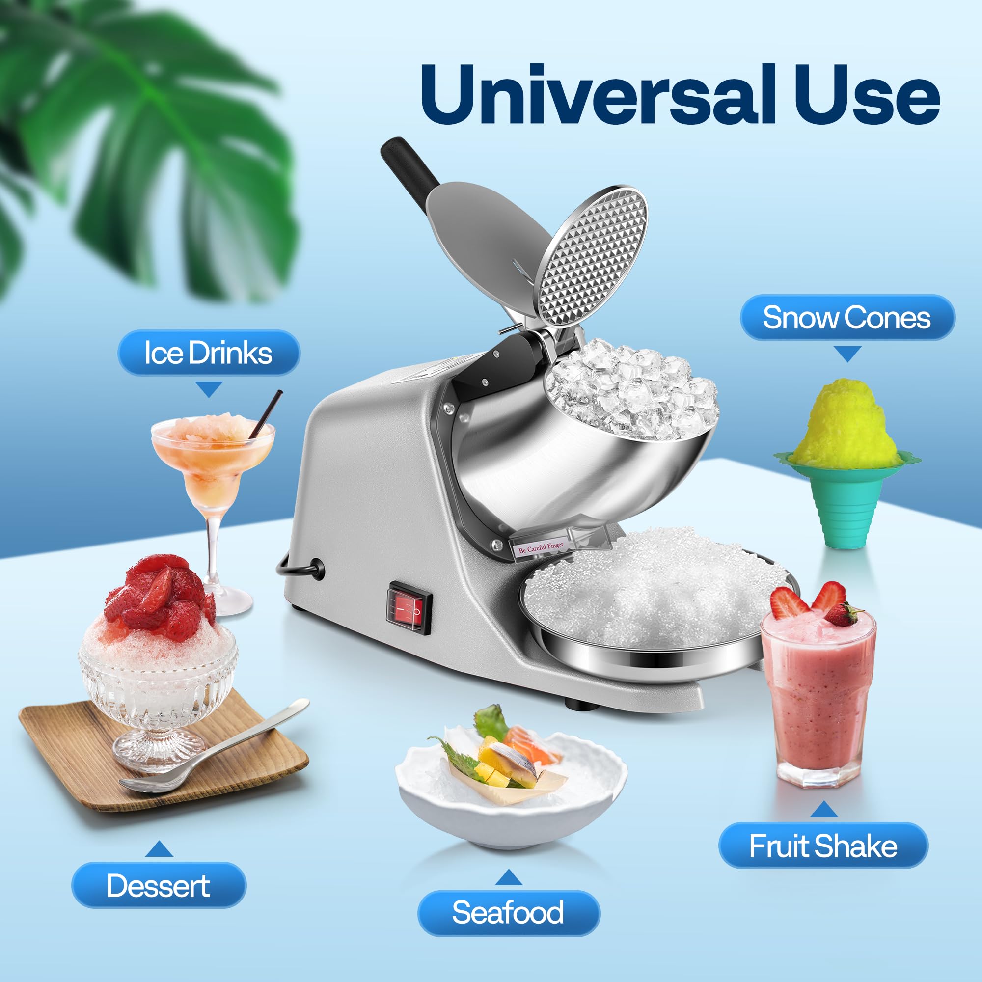 Foto 7 | Trituradora De Hielo Eléctrica Snow Cone Maker Vivohome  210 Libras/hora  Plateada - Venta Internacional.