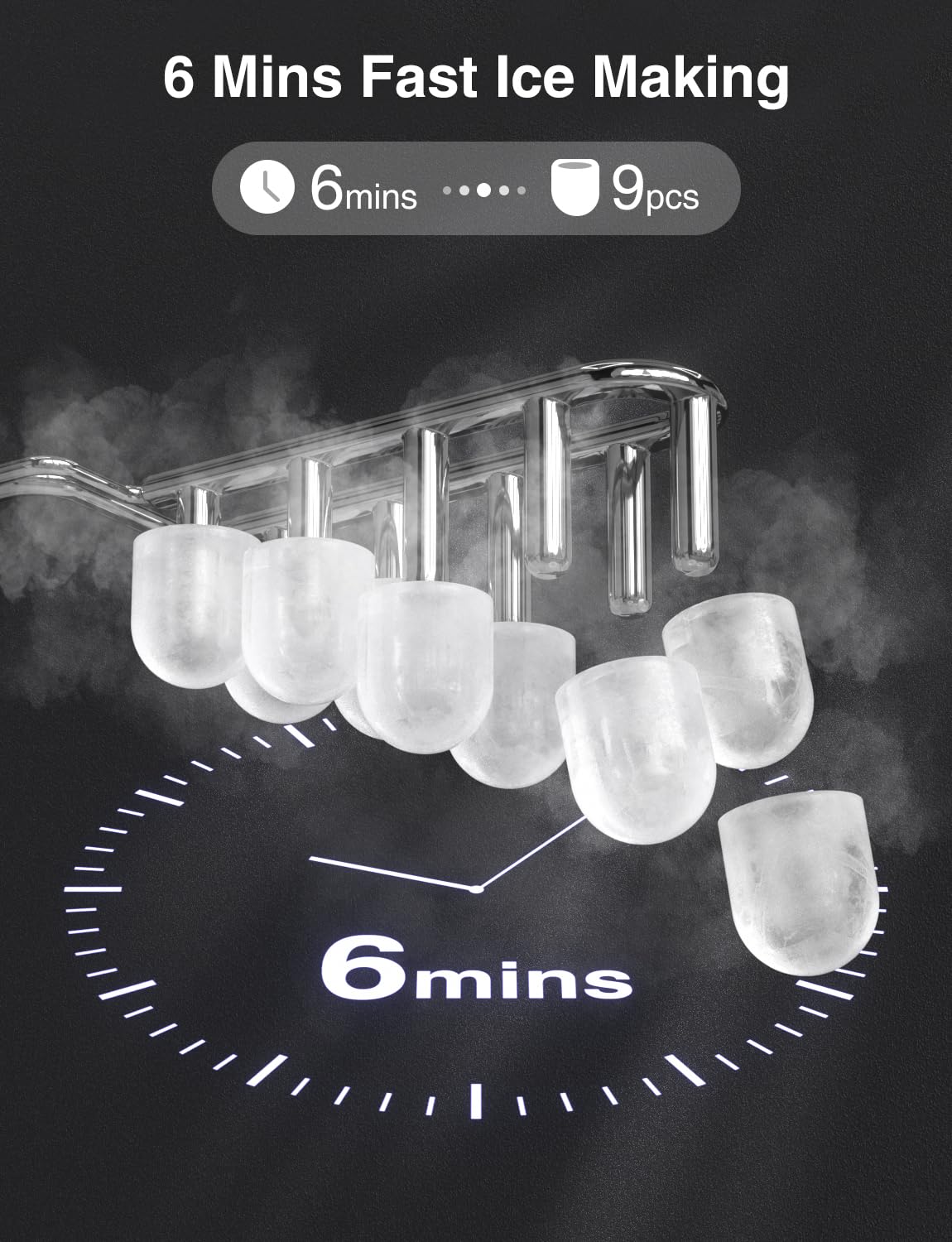 Foto 3 pulgar | Máquina De Hielo Crownful Para Encimera Con Asa  Autolimpiante  26 Libras