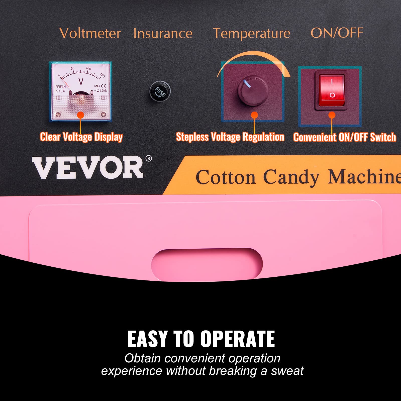 Foto 4 pulgar | Máquina De Algodón De Azúcar Vevor Electric 1000w Commercial Rosa - Venta Internacional.